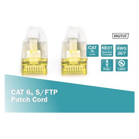 Digitus | CAT 6a Grey Male RJ-45 2 m Patch cable Male RJ-45 Shielded foiled twisted pair (SFTP) - 2